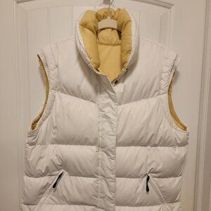 Women's 550 Feather Down Reversible Puffer Vest in White and Yellow